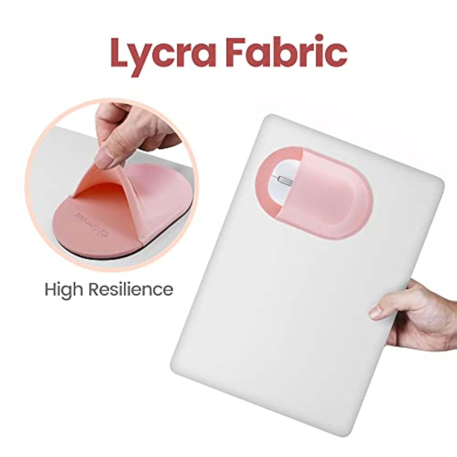Stick-On Mouse Pouch, Universal Holder For Wireless Mice, Reusable Adhesive, No Glue Residue, Compatible With Ipad Or Macbook (Pink)