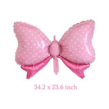 8 Pcs Wheel Balloons Car Tires Pink Bows Mylar Race Car Gender Reveal Party Decor