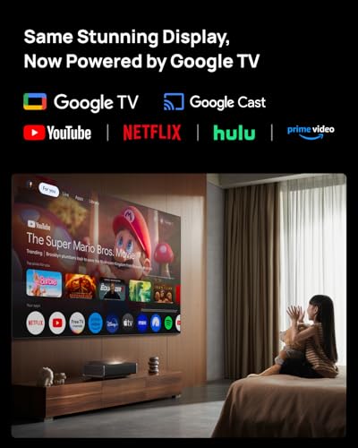 Aura Series Ust Laser Projector, Dolby Vision, Imax Enhanced, 1,000,000:1 Dynamic Contrast Ratio, 0.177:1 Throw Ratio, Harman Kardon, 2300 Lumens Aura 2 Gtv Black