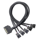 Sata Cooler Fan Adapter Cable,15 Pin Sata To 5 X 3 Pin / 4 Pin Fan Splitter Ca