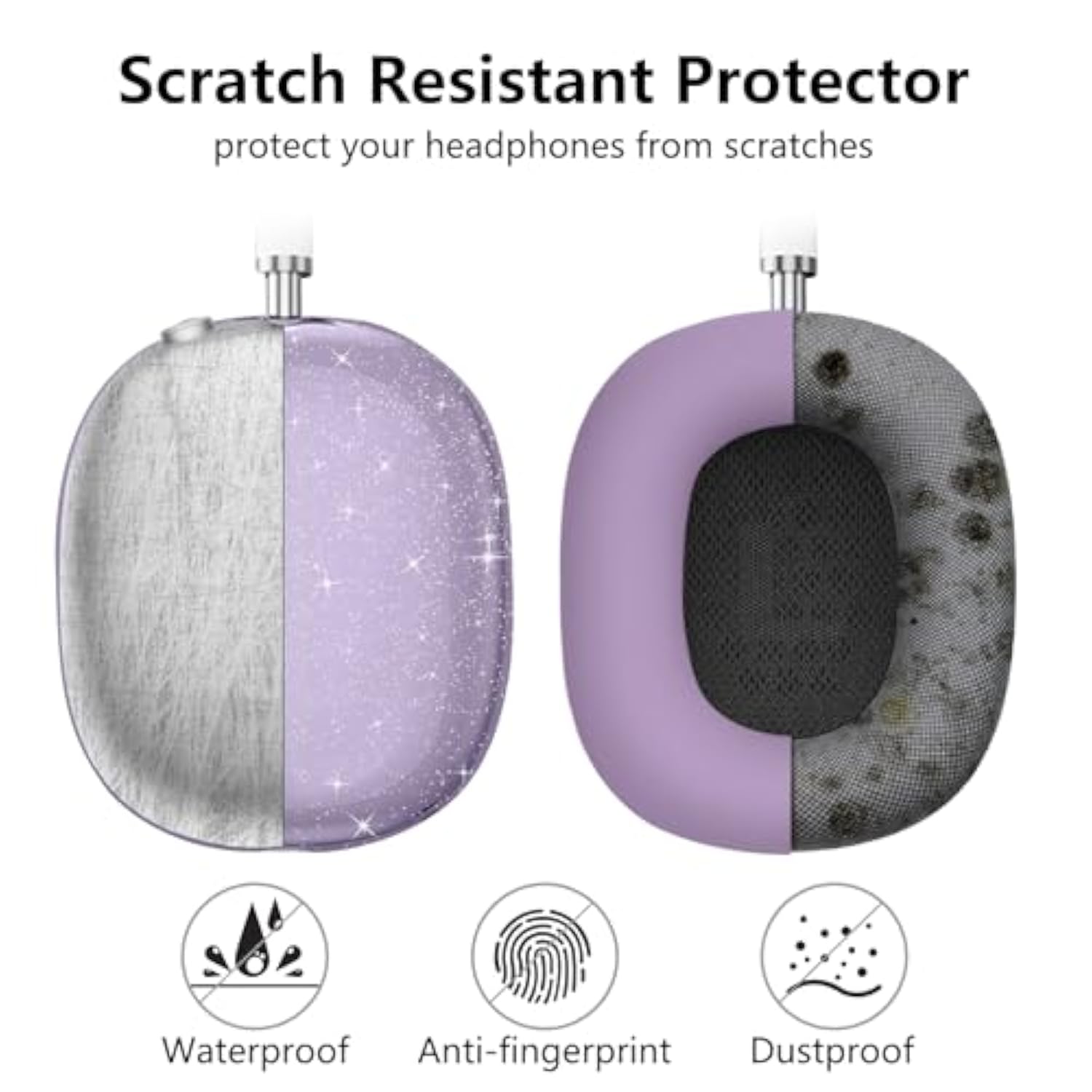 For Airpods Max Case Cover,Anti-Scratch Ear Pad Case Cover/Ear Cups Cover/Headband Cover For Airpods Max. Clear Soft Tpu And Silicone,Skin Scratch Proof.