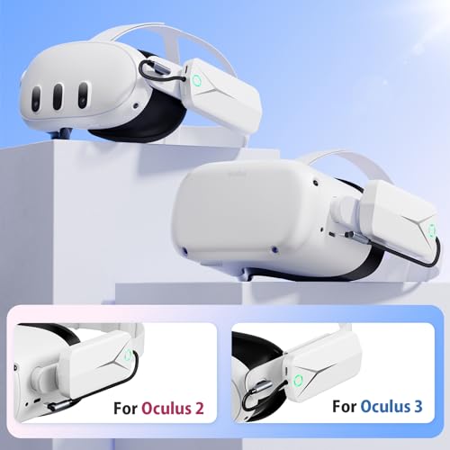 Battery Pack For Oculus Quest 3 And 2, Accessories For Meta Quest 2/3, 5000Mah Extended Battery Charger Compatible With Meta Oculus Quest 2/3 Original Strap And Elite Strap Lightweight Vr Accessories