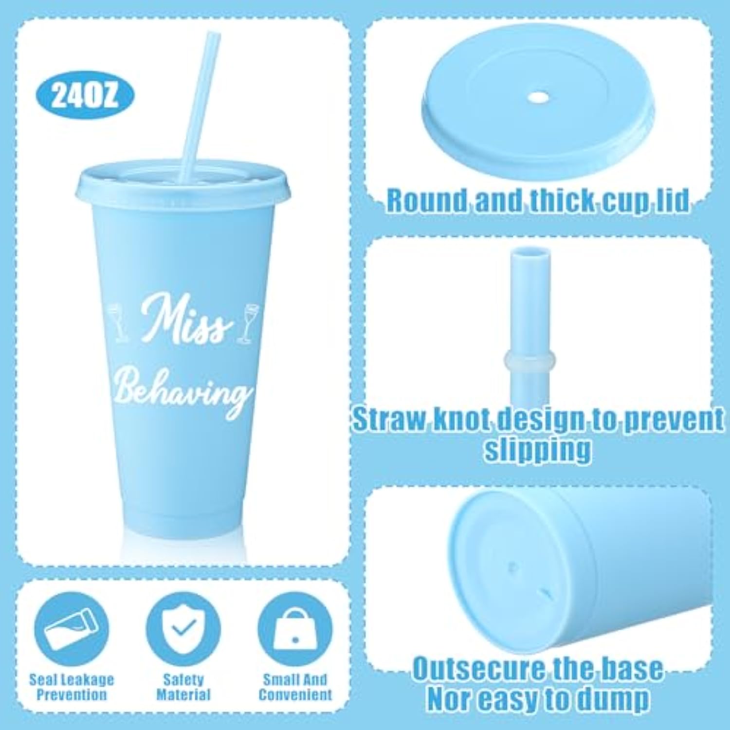 12 Pcs Bachelorette Cups For Party 24 Oz Bridesmaid Cups With Lids And Straws Funny Bachelorette Party Supplies Bride To Be Tumbler Wedding Bachelorette Bag Fillers (Blue)
