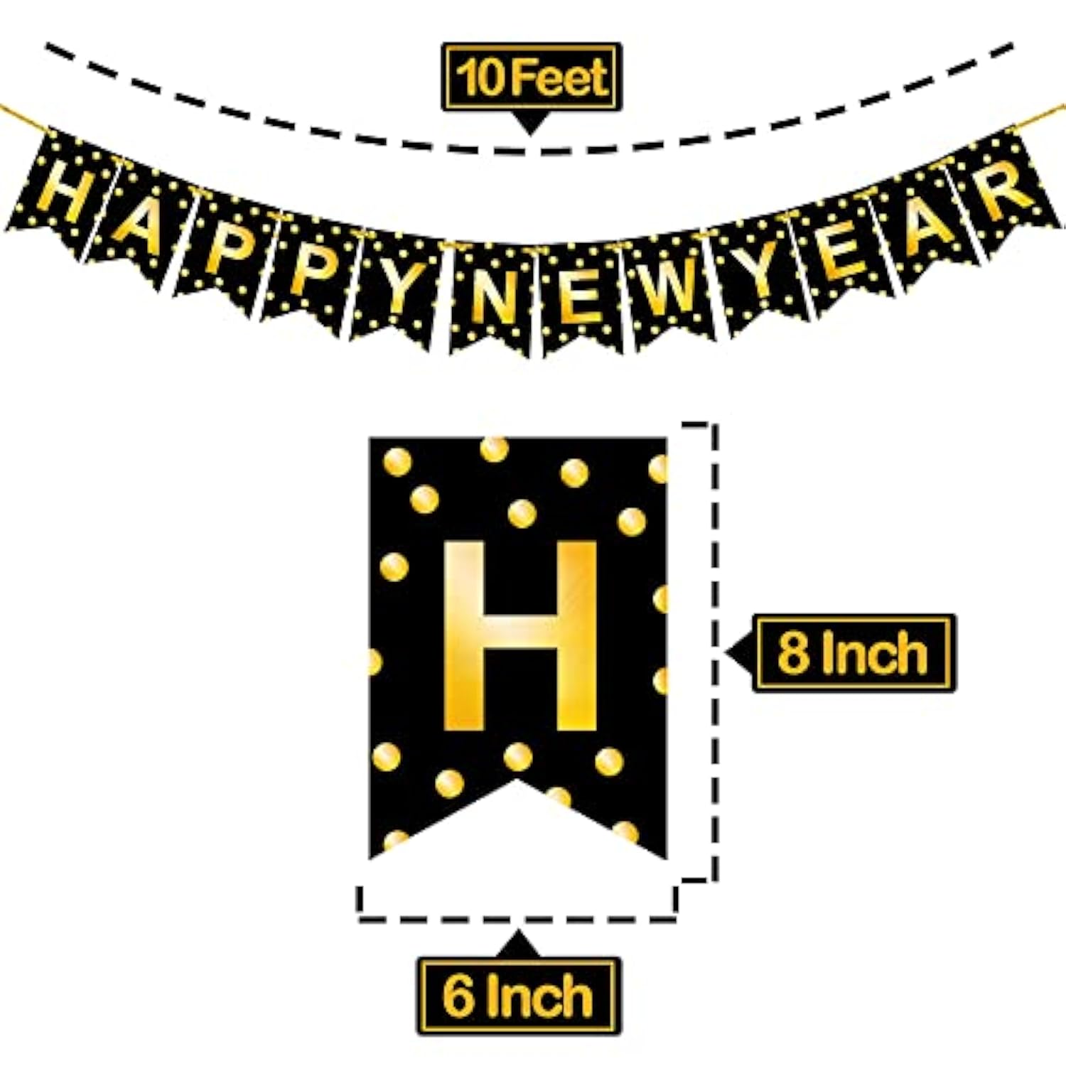 Happy New Year 2026 Banner 10ft Backdrop New Years Eve Party Decorations