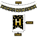 Happy New Year 2026 Banner 10ft Backdrop New Years Eve Party Decorations
