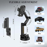 Truck Phone Holder Mount,Car Phone Holder,Dashboard Windshield Phone Holder 16.9 Inch Long Arm,Super Suction Cup Compatible With Pickup Truck,Commercial Truck And All Phone