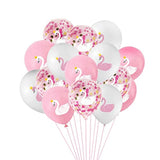 Swan Princess Balloons, 15 Pcs Pink And White Latex Balloons Swan Soiree Confetti Balloons For Wedding Birthday Girl Baby Shower Party Decoration