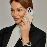 Beige Crossbody Strap Phone Case for iPhone 17 Pro Max with Card Holder and RFID Blocking
