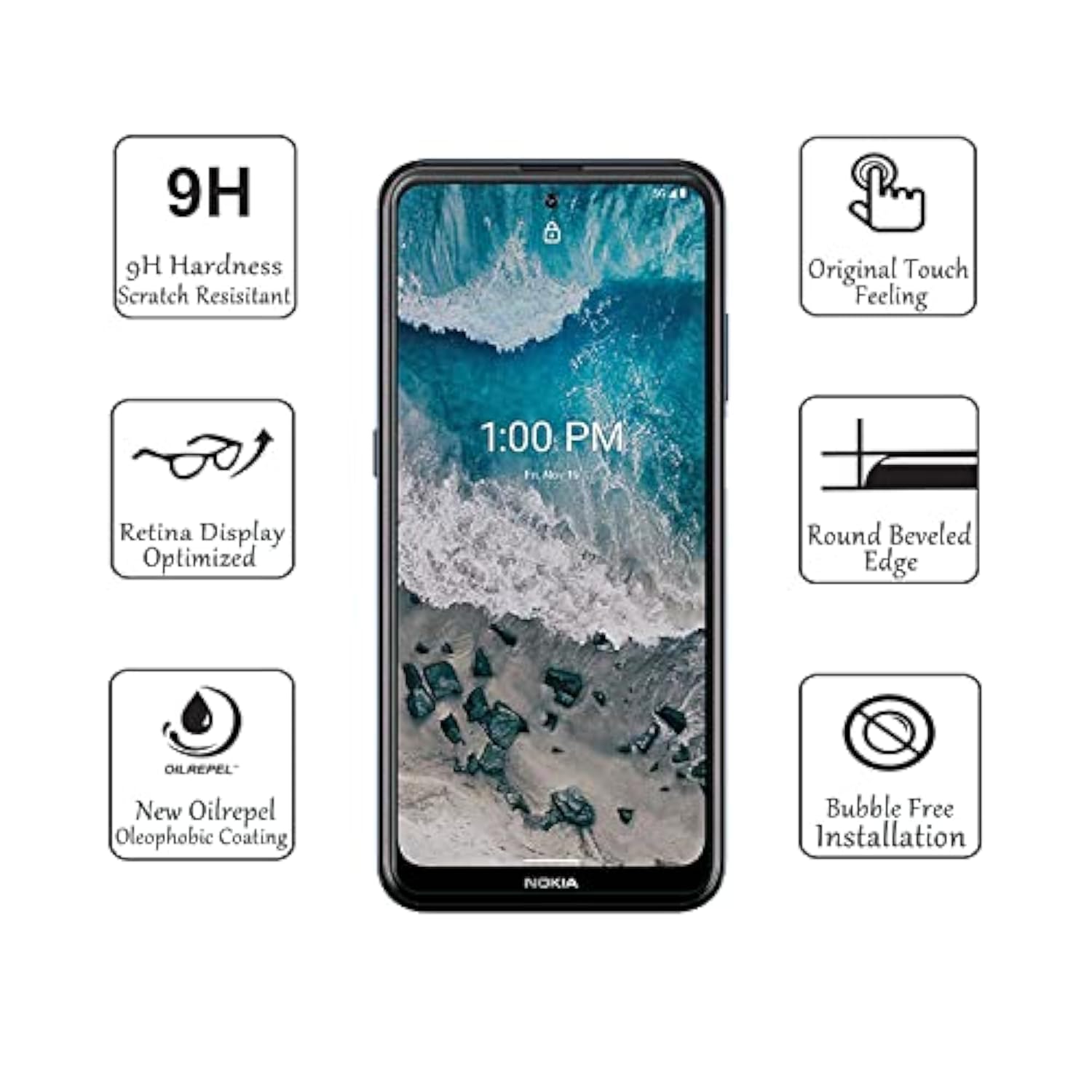 Nokia X100 Screen Protectors (3 Pack), 9H Tempered Glass Film For Nokia X100 Anti-Scratch Anti-Fingerprint Glass Screen Protectors Zero Bubbles Ultra-Clear 99.99%, Transparent