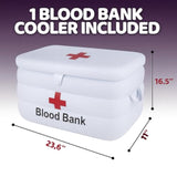 Inflatable Blood Bank Cooler 23x11x16.5 Inch Halloween Nurse Party Decor
