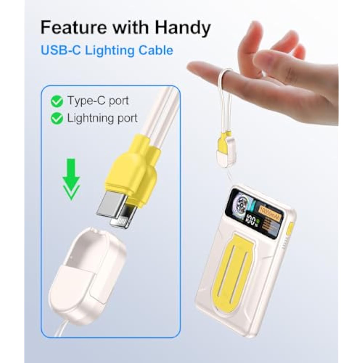 Magnetic Power Bank 10000Mah,Foldable Wireless Portable Charger With Fan Active Cooling System,Fast Charging Battery Pack,Compatible With Iphone 16/15/14/13/12 Pro/Pro Max/Plus/Mini