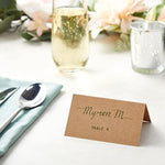Sustainable Greetings 200 Pack Kraft Paper Place Cards For Table Setting - Blank Name Cards For Wedding Reception, Baby Shower, Table Numbers (3.5 X 2 In, Brown) - Placecards