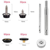 180 Pieces Canvas Snap Kit, Stainless Steel Screws Snaps Marine Grade