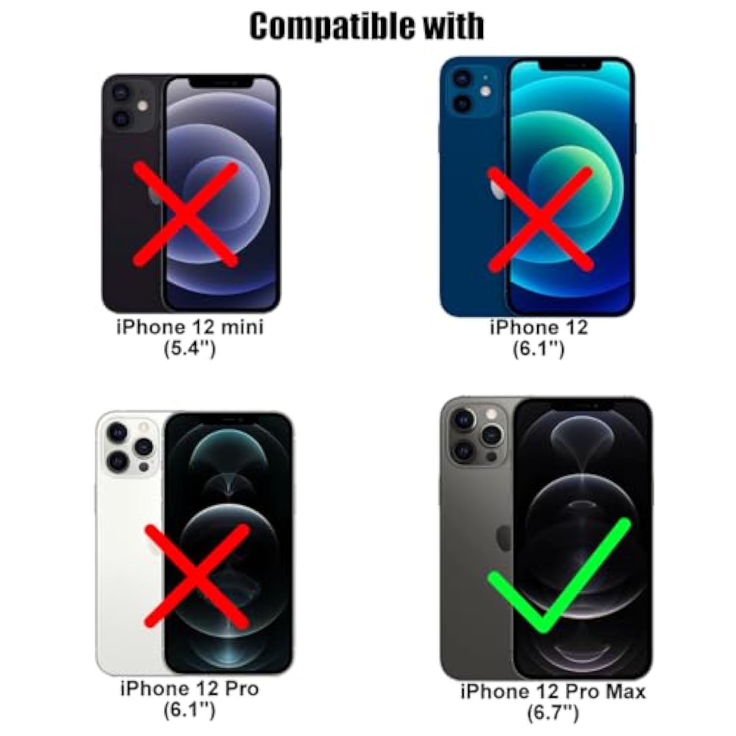 3 Pack Privacy Screen Protector For Iphone 12 Pro Max (6.7") Anti Spy Private Tempered Glass