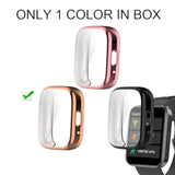 Watch Case Compatible with RUIMEN D1 1.85" Smart Watch, TPU Case with Screen Protector, Gold
