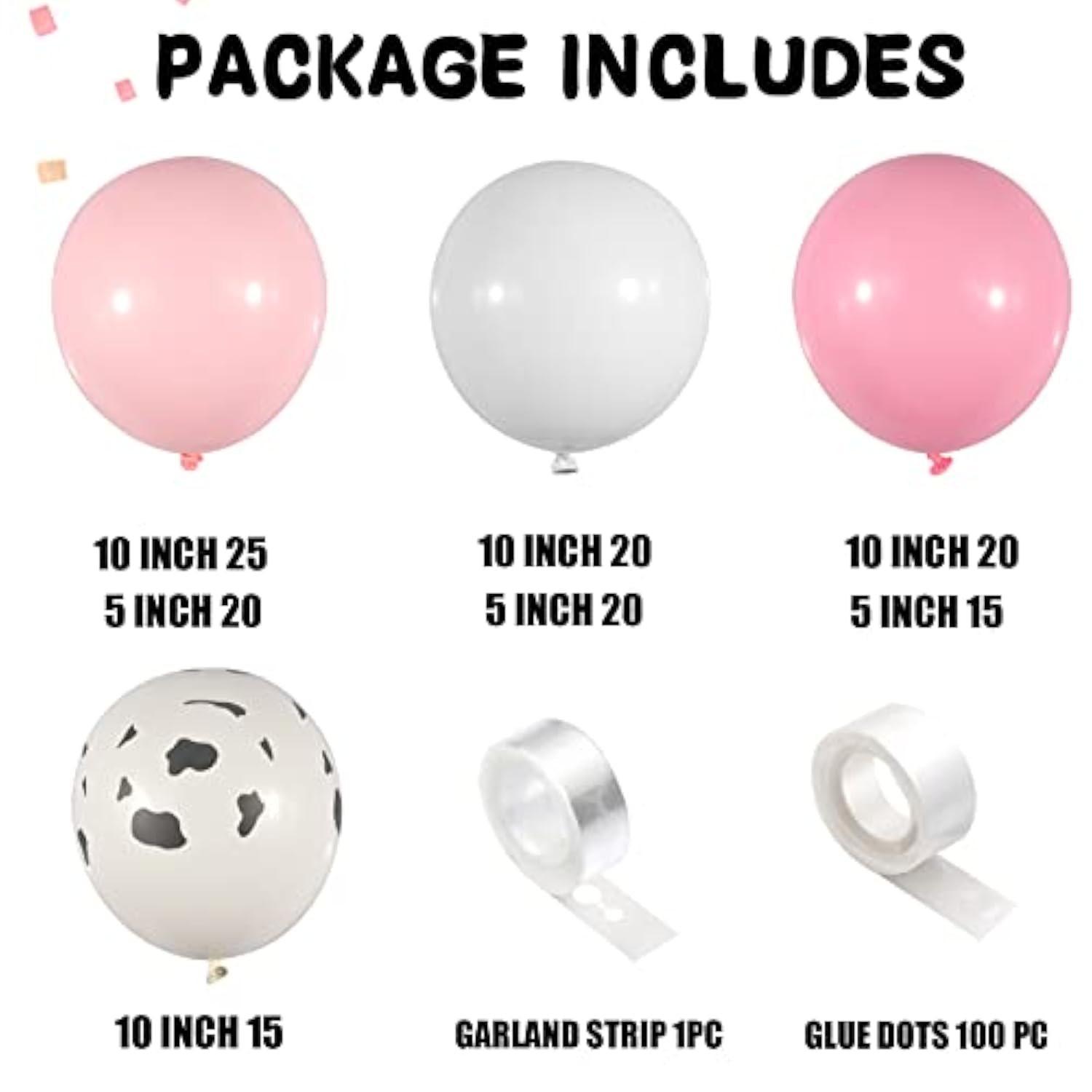 Cow Print Balloon Garland Kit: Pink & White Farm Party Decor