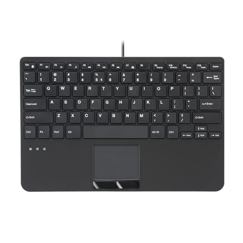 Periboard-525 Us, Wired Mini Usb Keyboard With Touchpad - X Type Scissor Keys - 11.18X7.17X1.1 Inches - Build-In 2 Usb Hubs - Us English