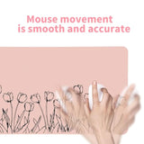 Tulip Flower Mouse Pads,Extended Gaming Mousepad Desk Mat Pink Mouse Pad For Wireless Mouse Keyboard Mat With Stitched Edges 31.5 X 15.75 In?Pink Tulip Flower?