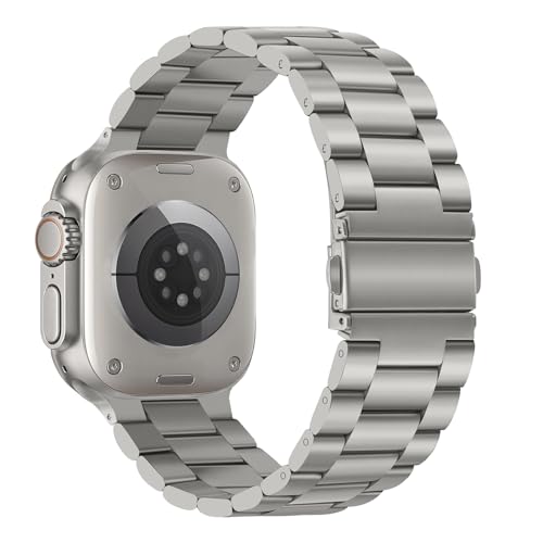 Band Compatible with Apple Watch Band 49mm 45mm 44mm 42mm Premium Stainless Steel Metal Replacement Strap Compatible with Apple Watch Ultra 3 2 1