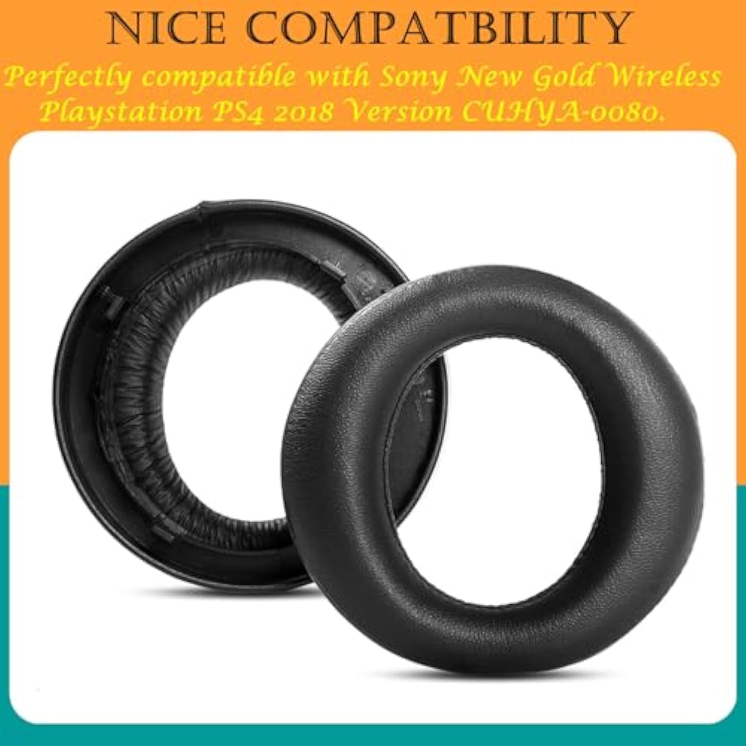 Ear Pads Ear Cushions Replacement Compatible With Sony New Gold Wireless Playstation Ps4 2018 Version Cuhya-0080 Headphone Protein Leather Earpads
