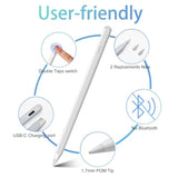 Stylus Pen For Ipad 10Th&9Th Generation - 2X Fast Charge Ipad Pencil Compatible With Apple Pencil 2018-2024 Apple Ipad Pro 11"/12.9"/M4, Ipad Air 3/4/5/M2, Ipad 6-10, Ipad Mini 5/6 (White)