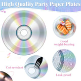 100Pcs Cd Paper Plates 90'S Party Plates 7In And 9In Retro 90S Theme Party Decorations 1990'S Supplies 90S Birthday Disc For Back To The 90'S Throwback Music Supplies Favors