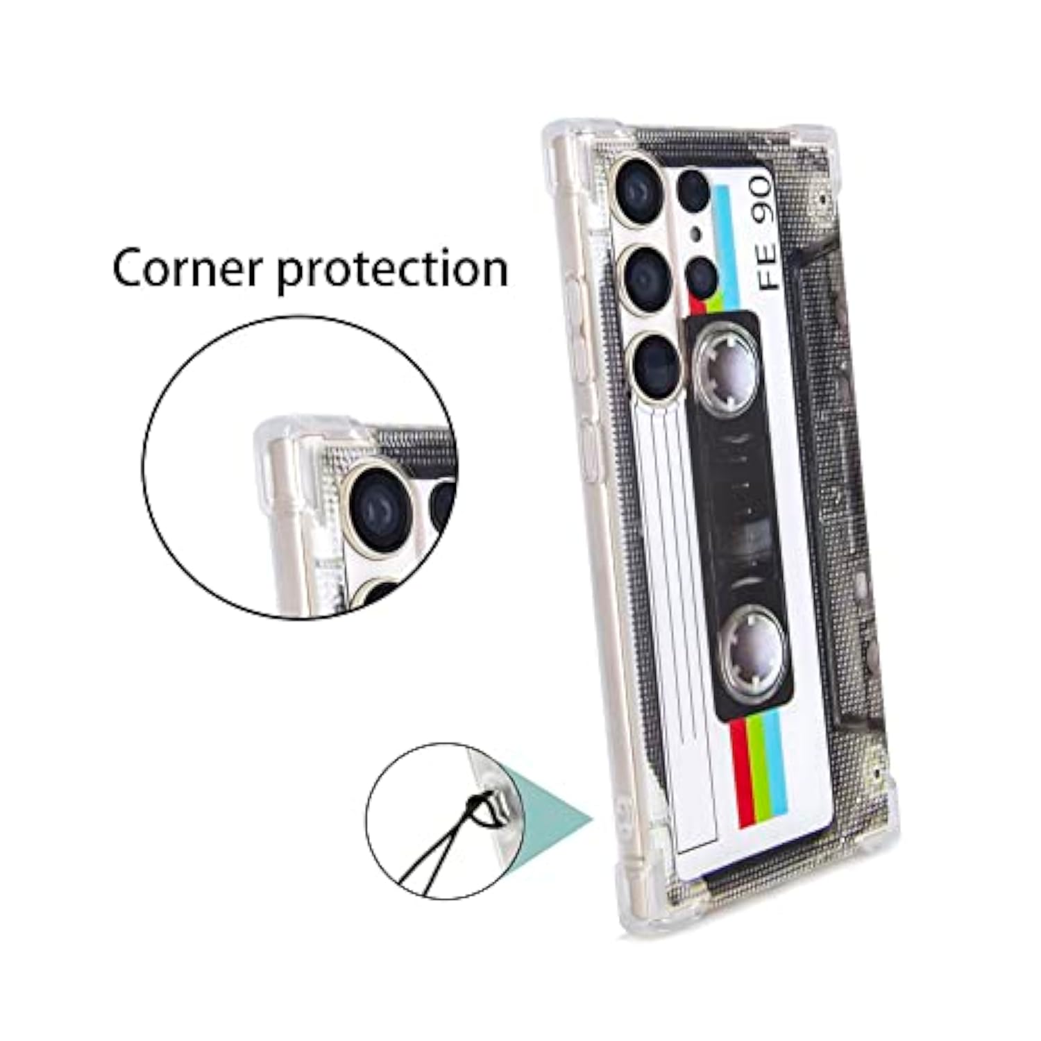 Case For Galaxy S23 Ultra With Reinforced Corners Tpu Soft Bumper Retro Cassette Tape Case Compatible With Samsung Galaxy S23Ultra