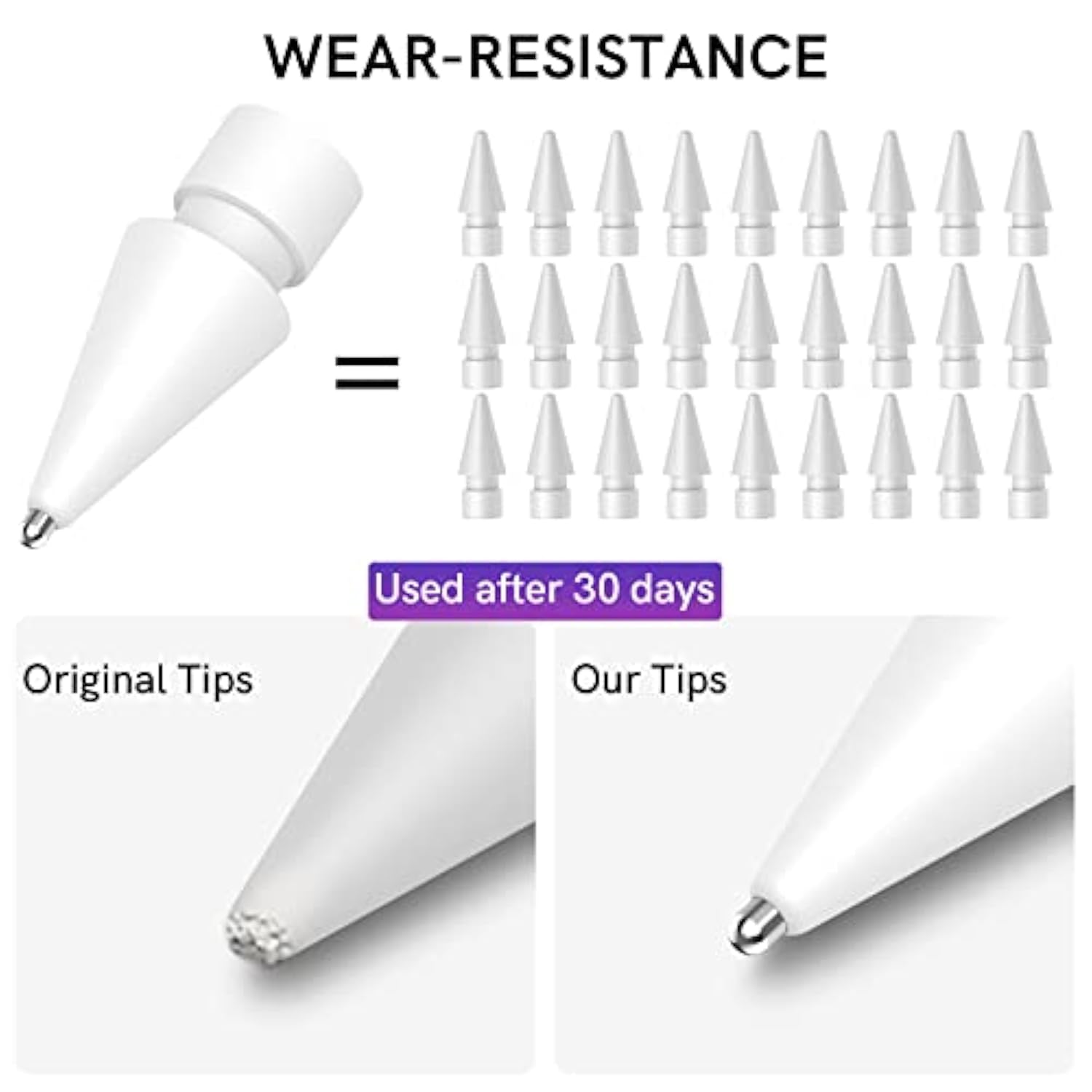 5-Pack Replacement Tips for Apple Pencil 1st/2nd Gen & USB-C Precise Nibs