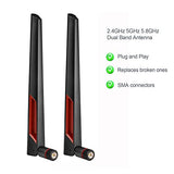 Dual Band Wifi Antenna 2.4Ghz 5Ghz 5.8Ghz Sma Wifi Antennae For Pc Desktop Computer Motherboard Pci Wifi Bluetooth Card Wireless Network Router (2-Pack)