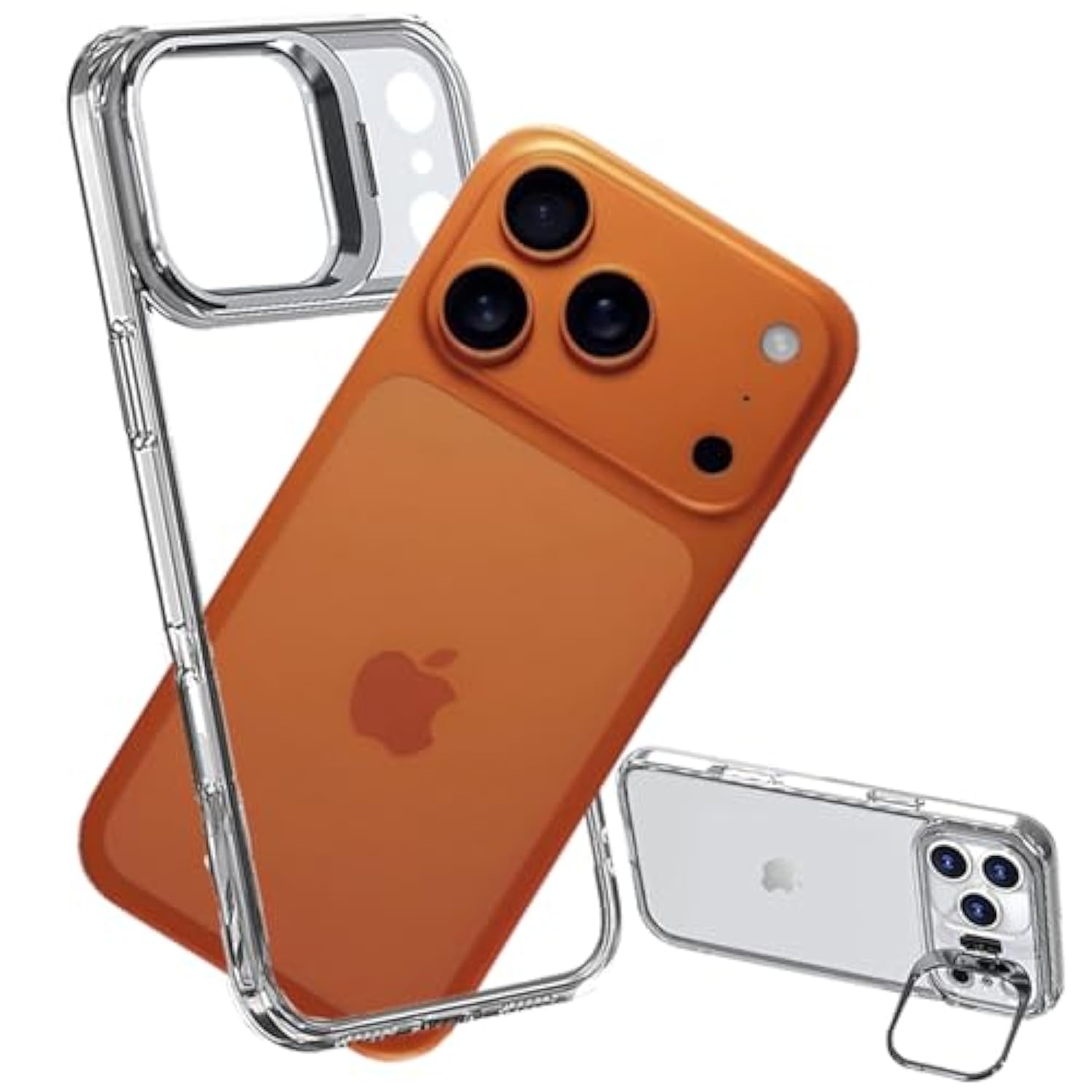 No Back Bumper Case With Stand For Iphone 17 Pro Compatible With Magsafe, Built-In Camera Stash Kickstand, Backless Design Edge Frame Fast Heat Dissipation Slim Thin For Iphone 17 Pro (Clear)