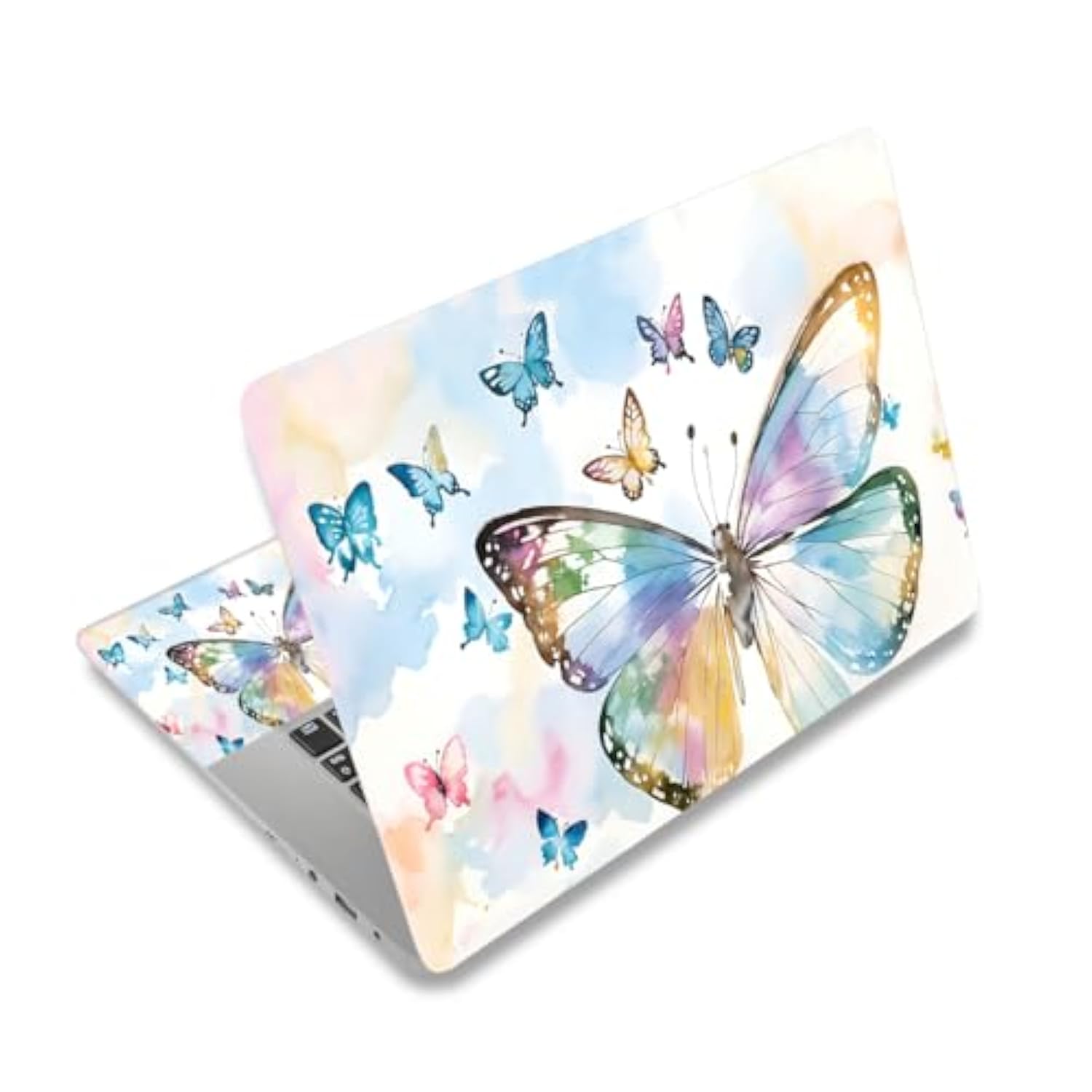 Laptop Stickers Decal,12 13 14 15 15.6 Inches Netbook Laptop Skin Sticker Reusable Protector Cover Case For Toshiba Hp Samsung Dell Apple Acer Leonovo Sony Asus Laptop Notebook (Beautiful Butterfly)