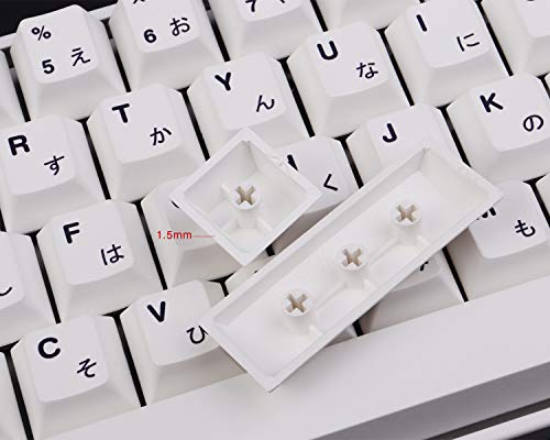 135 Keys Pbt Japanese Keycaps Cherry Profile Dye-Sub White Theme Minimalist Style Suitable For Mechanical Keyboard