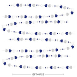 52 Ft Navy Blue Silver Love Heart Garlands Silver Royal Blue Hanging S