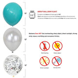 60 Pack 12 Inch Teal Blue Silver Balloons Sequins Confetti Balloon Gar