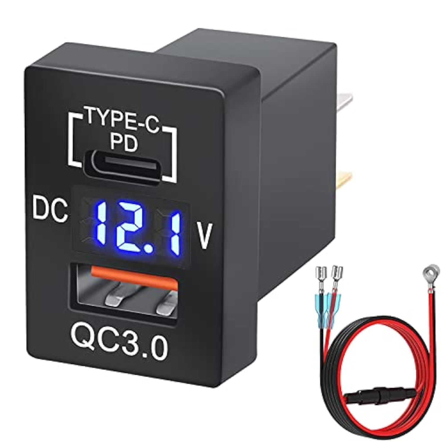 Quick Charge 3.0 & Pd Usb C Dual Usb Port Charger Socket Power Adapter For Toyota