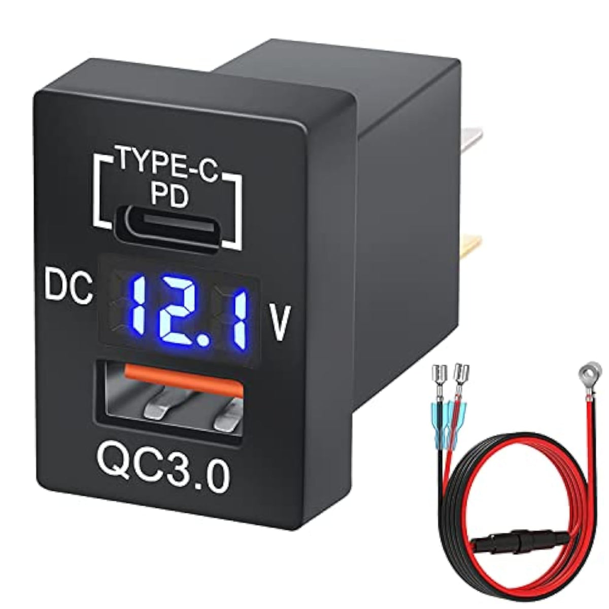 Quick Charge 3.0 & Pd Usb C Dual Usb Port Charger Socket Power Adapter For Toyota