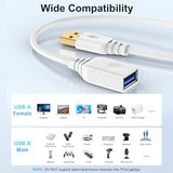 USB Extension Cable 10FT, 5Gbps Long USB Male to Female Extension Cable USB 3.0 Extender Cord High-Speed Data Transfer for Printer, Camera, Gamepad,
