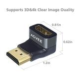 [3 Pack 4K 60Hz Angled Hdmi 2.0 Adapter 90 & 270 Degree Male To Female Extende