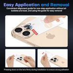 OMOTON Clear Camera Lens Protector for iPhone 16 Pro Max/16 Pro, Individual Camera Lens Protector, High-definition Photos, Ultra-thin Tempered Glass Lens Protector, 2 Set Transparent Ring