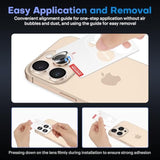 OMOTON Clear Camera Lens Protector for iPhone 16 Pro Max/16 Pro, Individual Camera Lens Protector, High-definition Photos, Ultra-thin Tempered Glass Lens Protector, 2 Set Transparent Ring