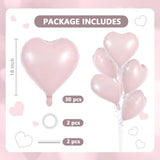 30Pcs 18 Inch Baby Pink Heart Balloons Pastel Pink Heart Shape Foil Mylar Balloons Decoration For Birthday Valentine'S Day Wedding Bridal Shower Anniversary Engagement Party Supplies