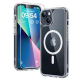 3 In 1 Magnetic For Iphone 13 Case, [Compatible With Magsafe] [With 2X Screen Protectors] Not-Yellowing, -Grade Protection Slim Phone Case For 13 Cover, Clear, 6.1"