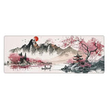 Watercolor Cherry Blossom Large Mouse Pad For Desk 31.5X11.8 Inch Japanese Sakura Gaming Mouse Pad With Non-Slip Base Big Waterproof Mousepad Xl Mouse Pads With Stitched Edges For Gaming And Office