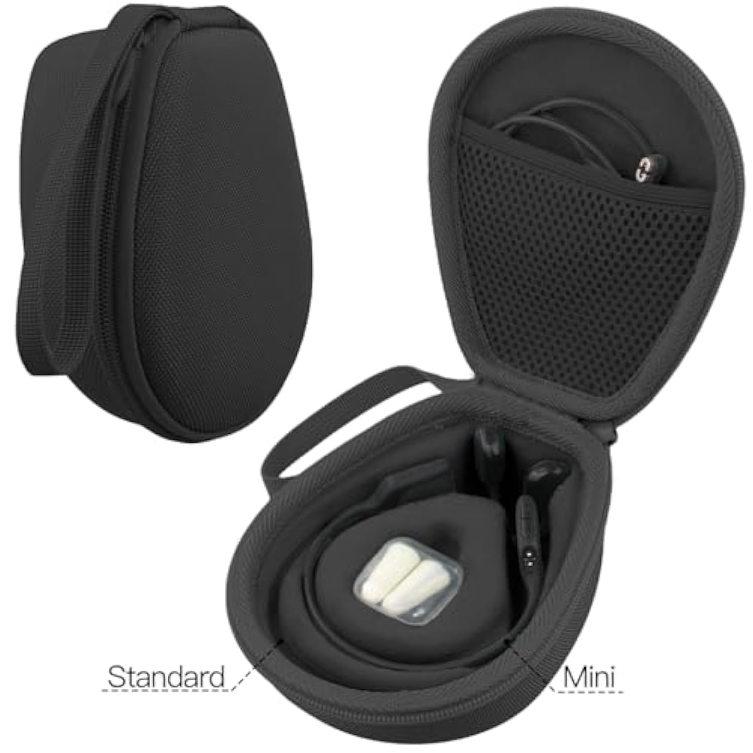 co2CREA Hard Case for SHOKZ New OpenRun Pro 2/1/Mini, OpenRun Standard/Mini, OpenMove, OpenSwim Pro, OpenSwim, Compatible with All SHOKZ Open-Ear Bone Conduction Sport Headphones, Black Case