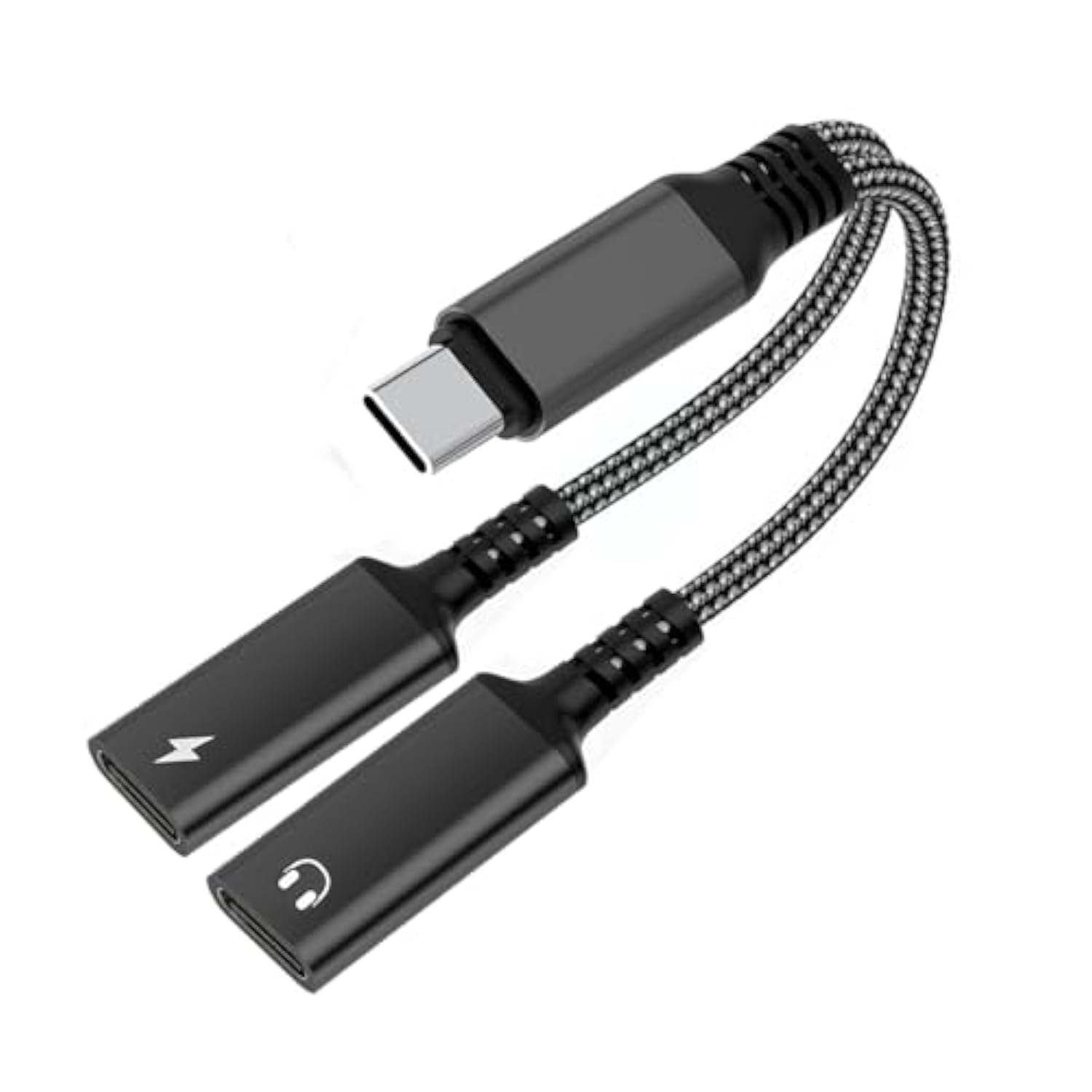 Usb C Splitter, 2-In-1 Usb C Headphone Adapter Audio Dongle Cable With Pd 60W Charging Port Compatible With Pixel 2 3 4,Galaxy S23 S22 S21 S20, Iphone 16/15 More (1 Pack)