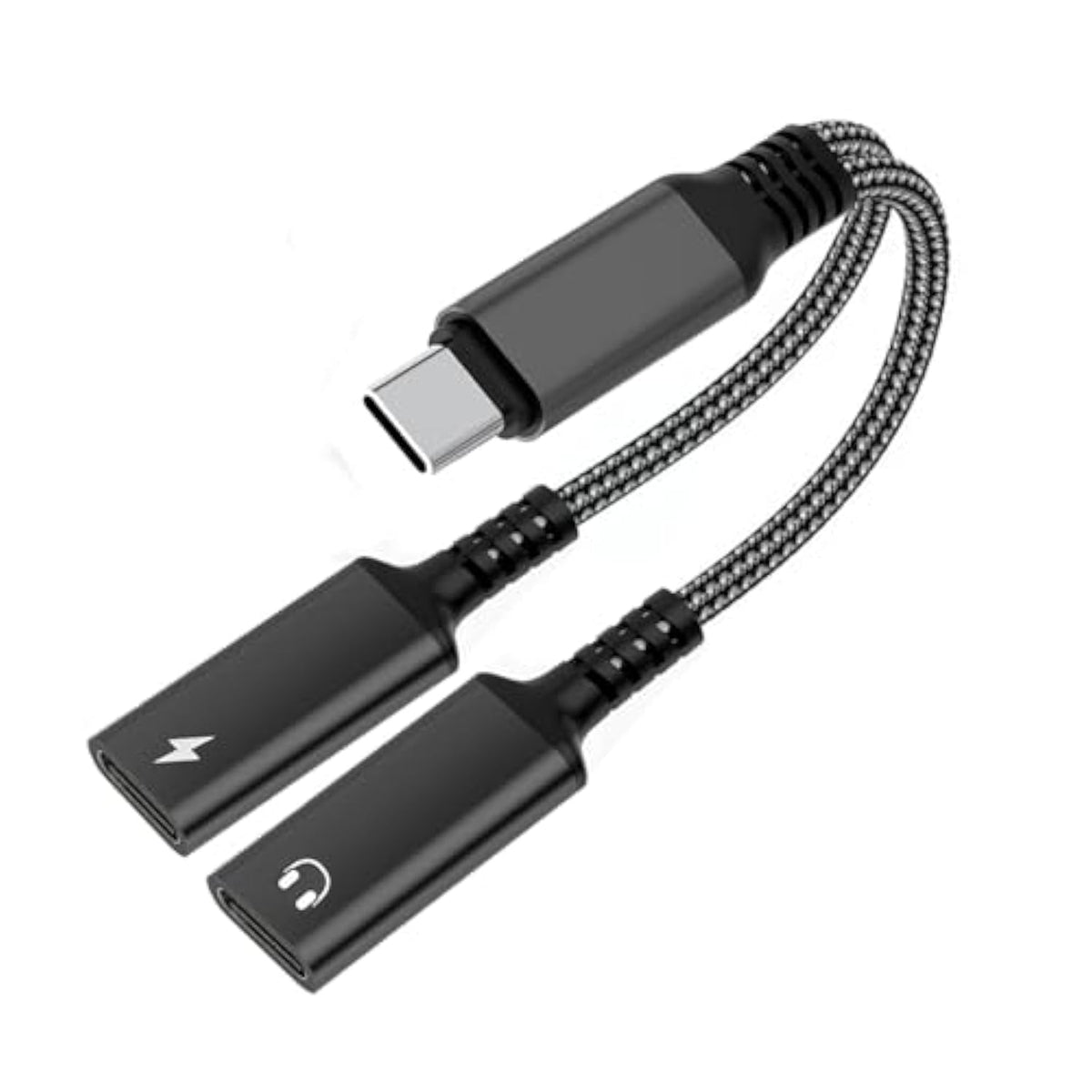 Usb C Splitter, 2-In-1 Usb C Headphone Adapter Audio Dongle Cable With Pd 60W Charging Port Compatible With Pixel 2 3 4,Galaxy S23 S22 S21 S20, Iphone 16/15 More (1 Pack)