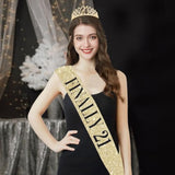 21St Birthday Decorations For Her With 21St Birthday Sash And Crown, Candles Gold, Gifts For 21 Year Old Girls