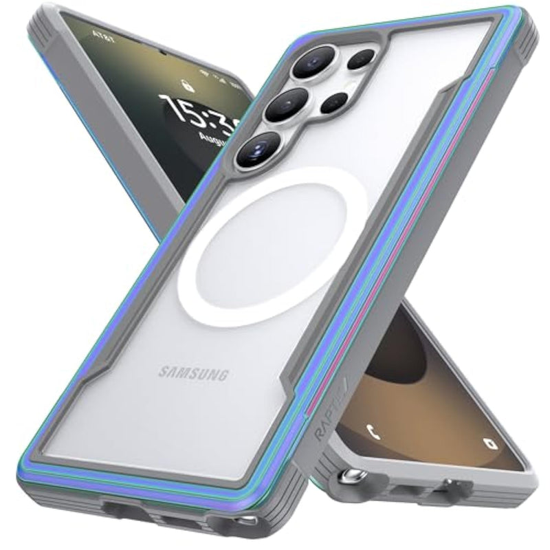 Shield Magnetic Case For Samsung Galaxy S25 Ultra–Compatible With Magsafe, [13Ft Mil-Grade Drop Protection], Durable Anodized Shockproof Aluminum Frame Slim Samsung S25 Ultra Case, Iridescent