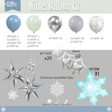Winter Wonderland decorations with Dusty Blue Green Silver Gray Balloon arch & Foil Star balloons Artificial Snowflakes for baby its cold outside birthday Christmas new year eve party decorations