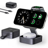 3 in 1 Wireless Charging Station for  Devices,Compatible with MagSafe Charger Stand,Foldable Fast Travel Magnetic Wireless Charger for iPhone 17